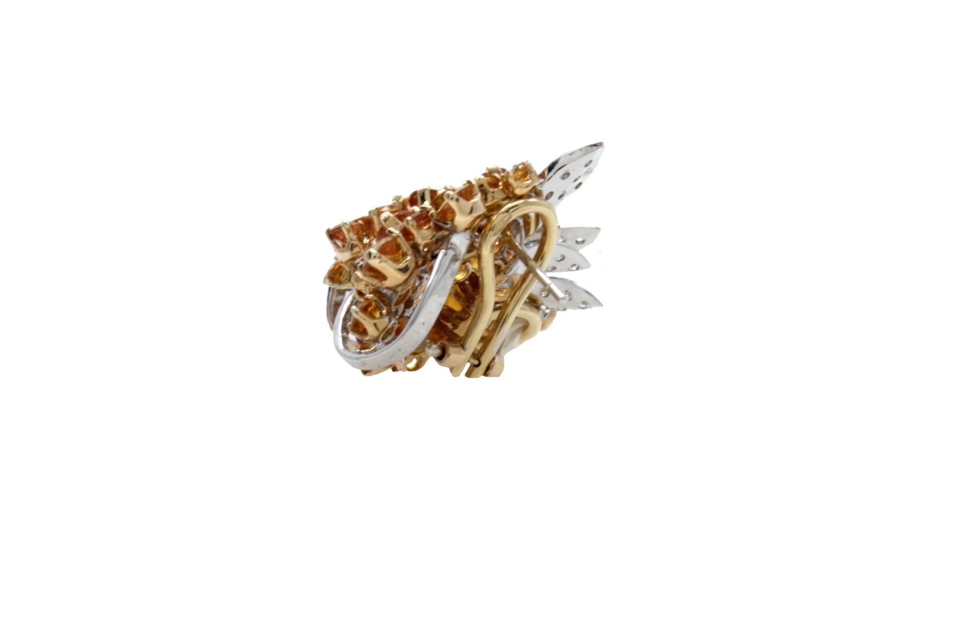 Saphir-Diamant-Gold-Ohrringe (Gemischter Schliff) im Angebot