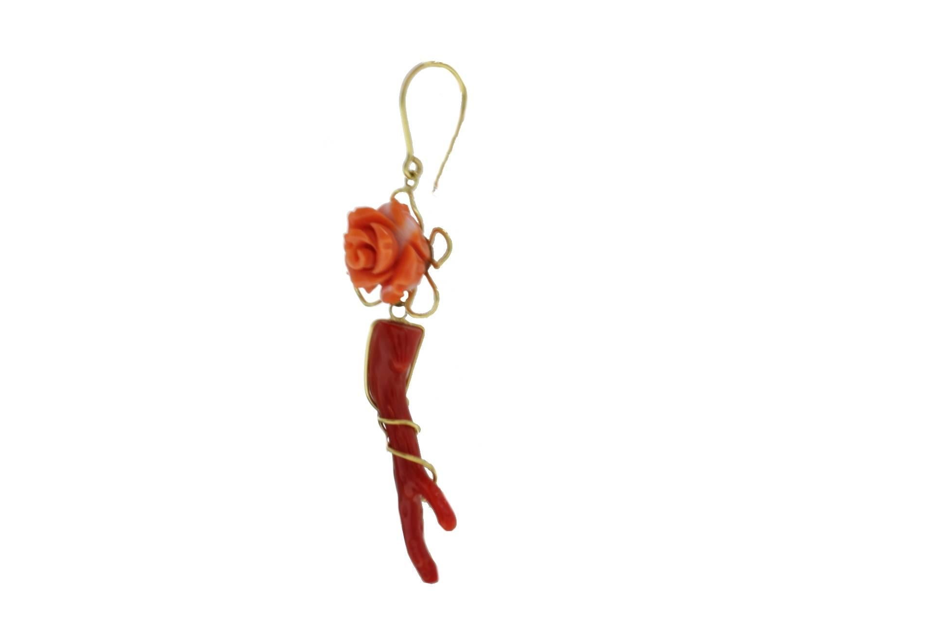 Retro Luise Gold Coral Earrings