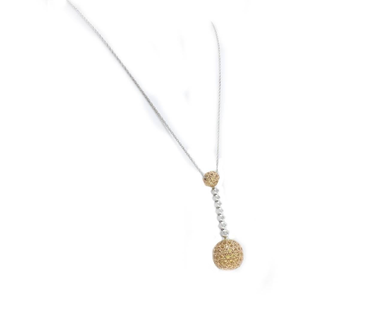 Retro Gold Silver Diamond Topaz Necklace Pendant For Sale