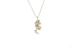 Diamonds Ruby White and Rose Gold Parrot Shape Pendant Necklace