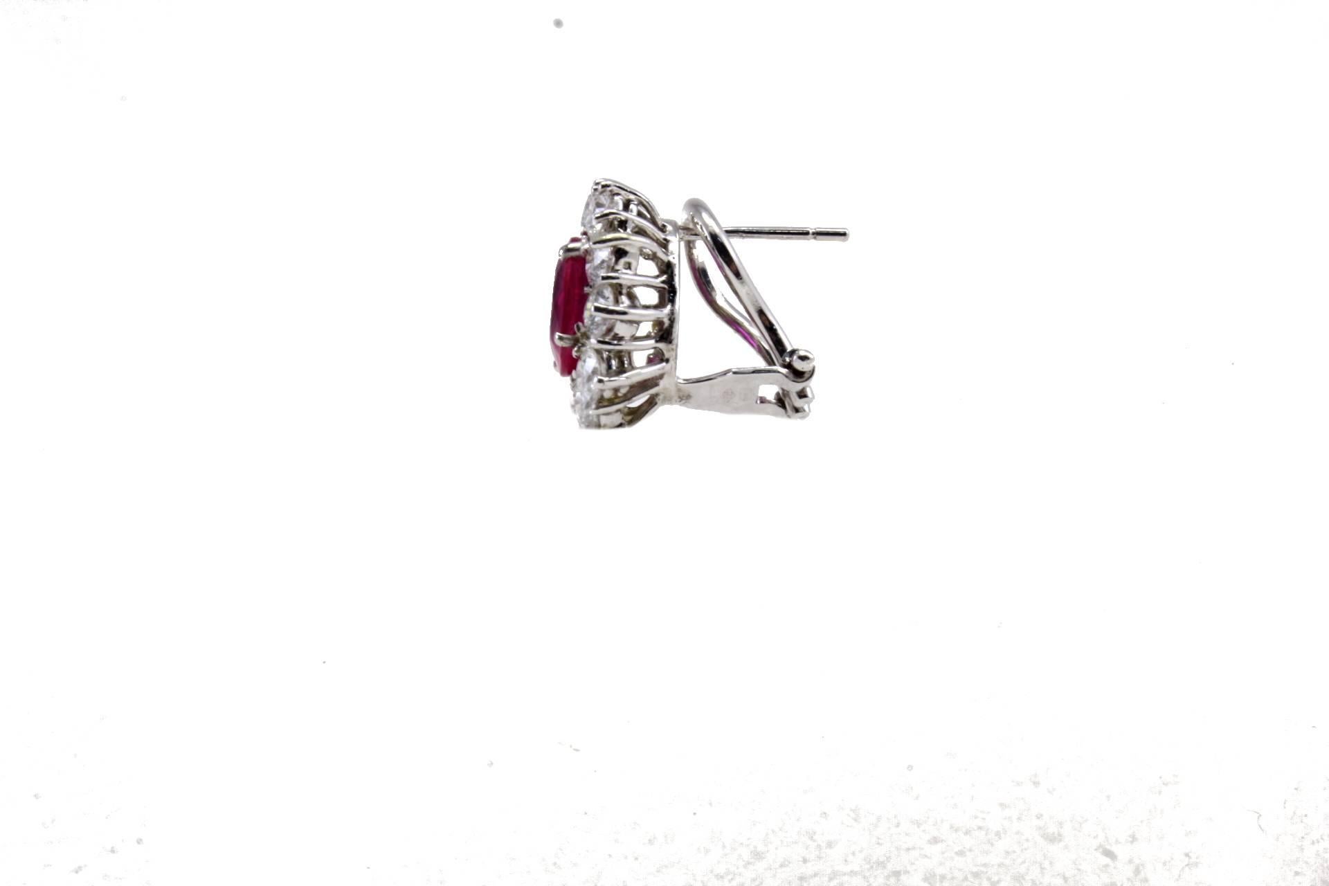 ruby clip on earrings