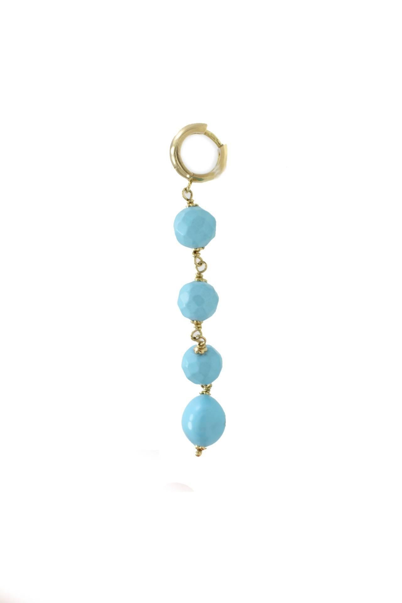 Retro Luise Gold Stone Dangle Earrings