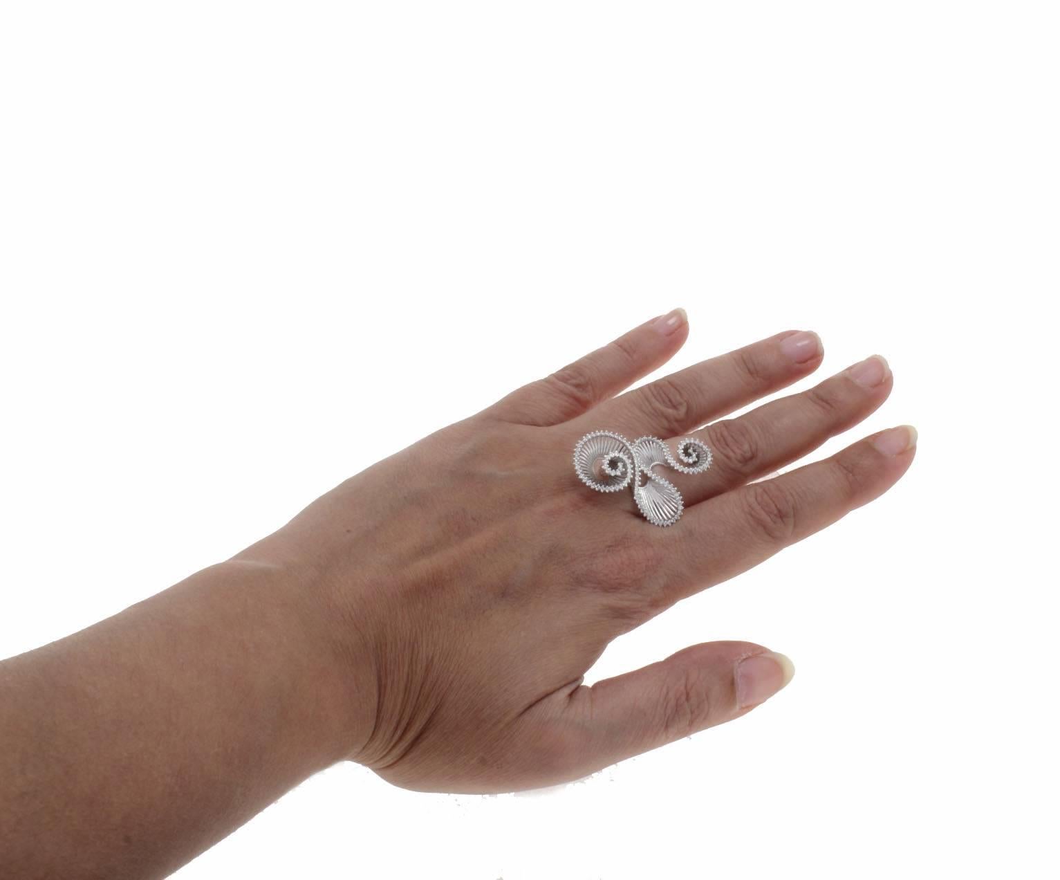 Diamant-Mode-Ring 18 kt Weißgold mit Diamant (Brillantschliff) im Angebot