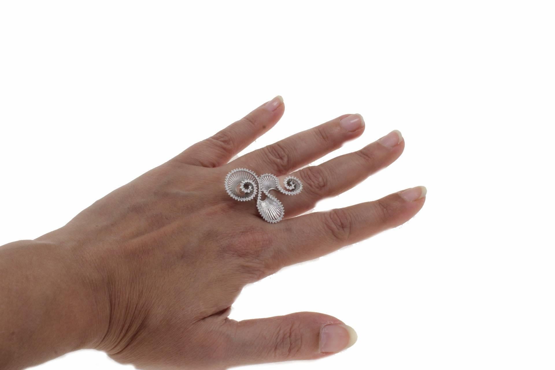 Diamant-Mode-Ring 18 kt Weißgold mit Diamant Damen im Angebot
