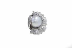 Platinum Diamond Australian Pearl Earrings