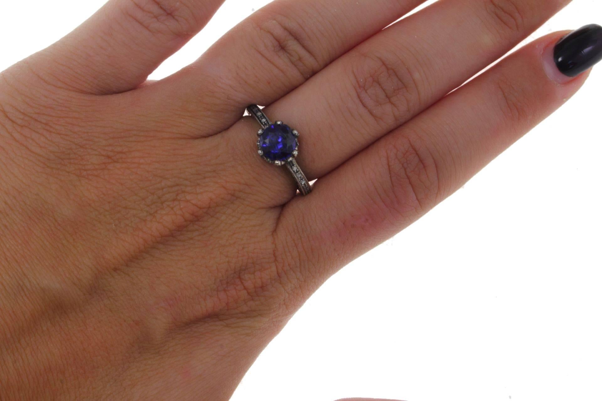 Women's Luise Sapphire Diamond Silver Gold Ring