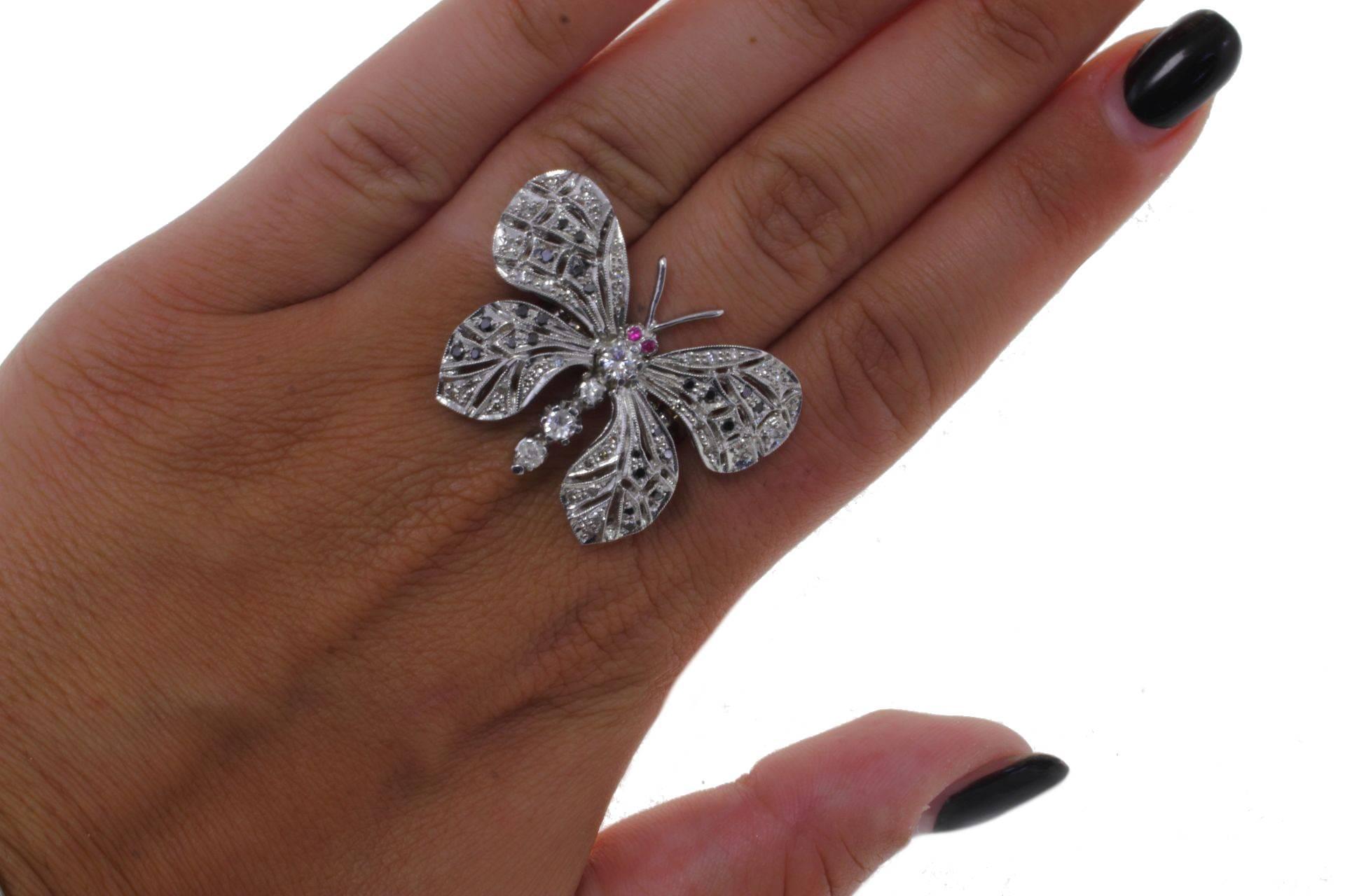 Women's Sapphire Ruby Diamond Silver Gold Ring
