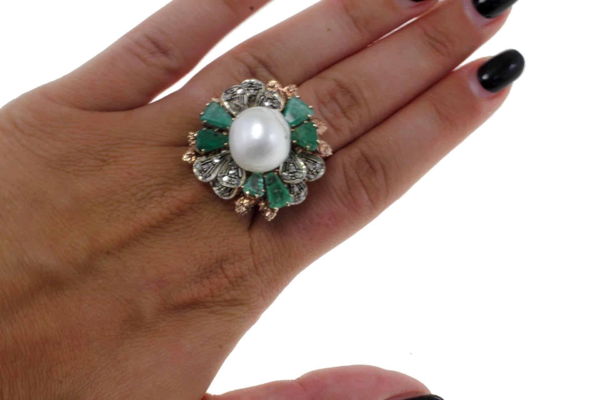 pearl emerald ring