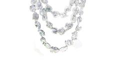 Emerald Topaz Garnet Pearl Silver Gold Necklace
