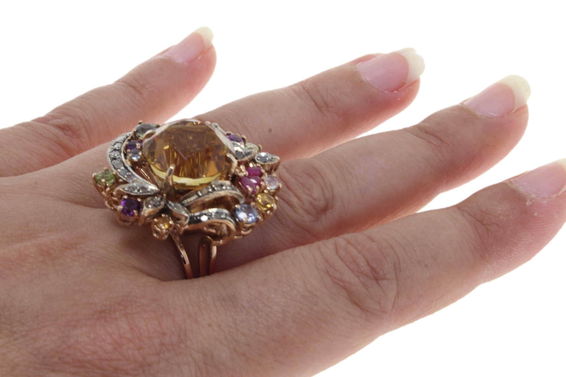  Topaz Amethyst Ruby Diamond Ring 1