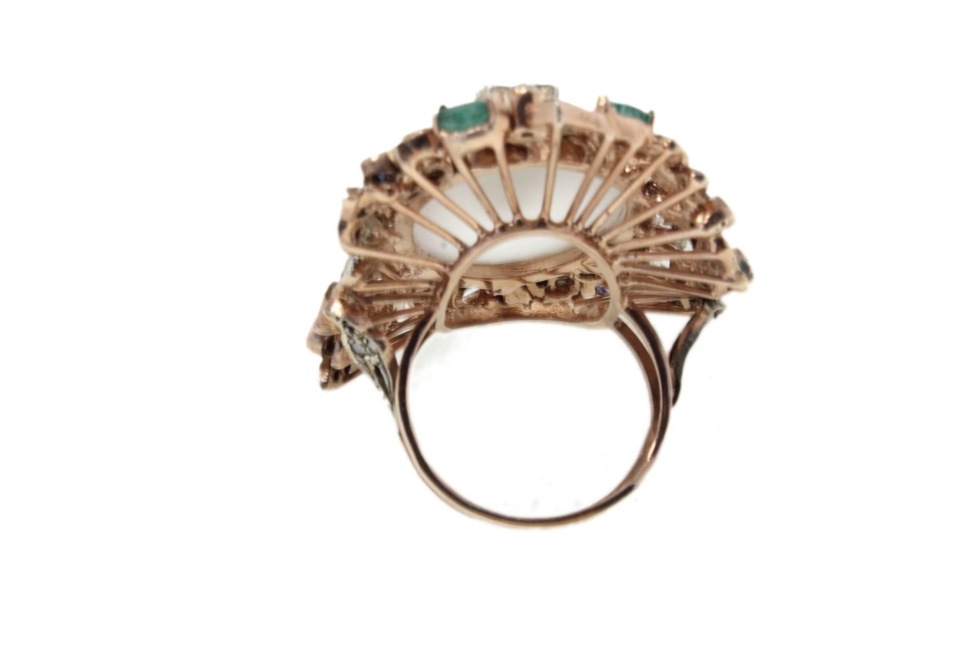 Retro  Rock Crystal Dome Ring