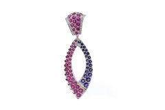 Gold Diamond Sapphire Ruby Drop Gold Earring
