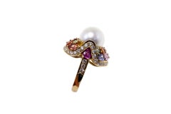 Luise Sapphire Diamond Australian Pearl Cocktail rose gold Ring