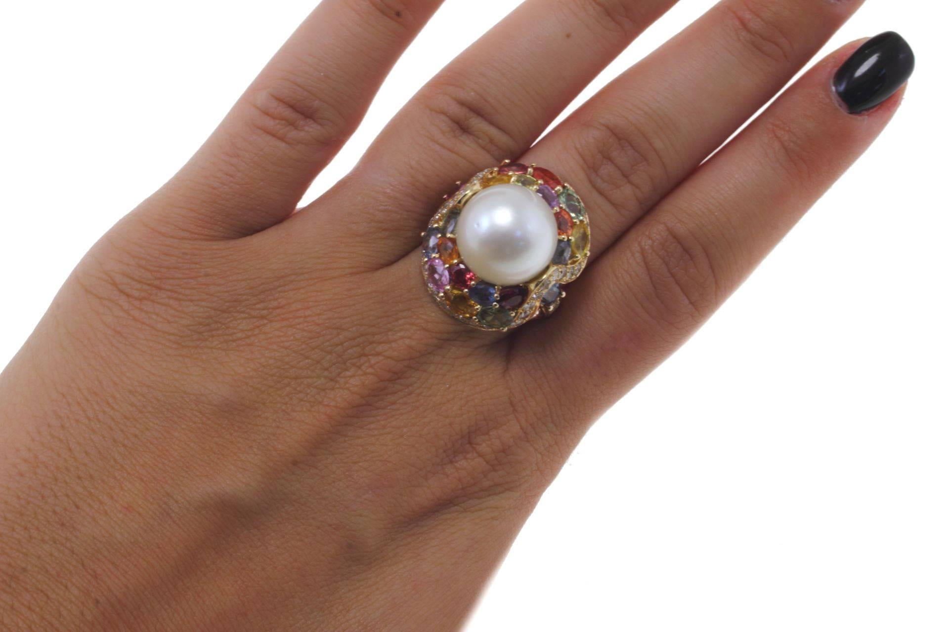 Women's Luise Sapphire Diamond Australian Pearl Cocktail rose gold Ring
