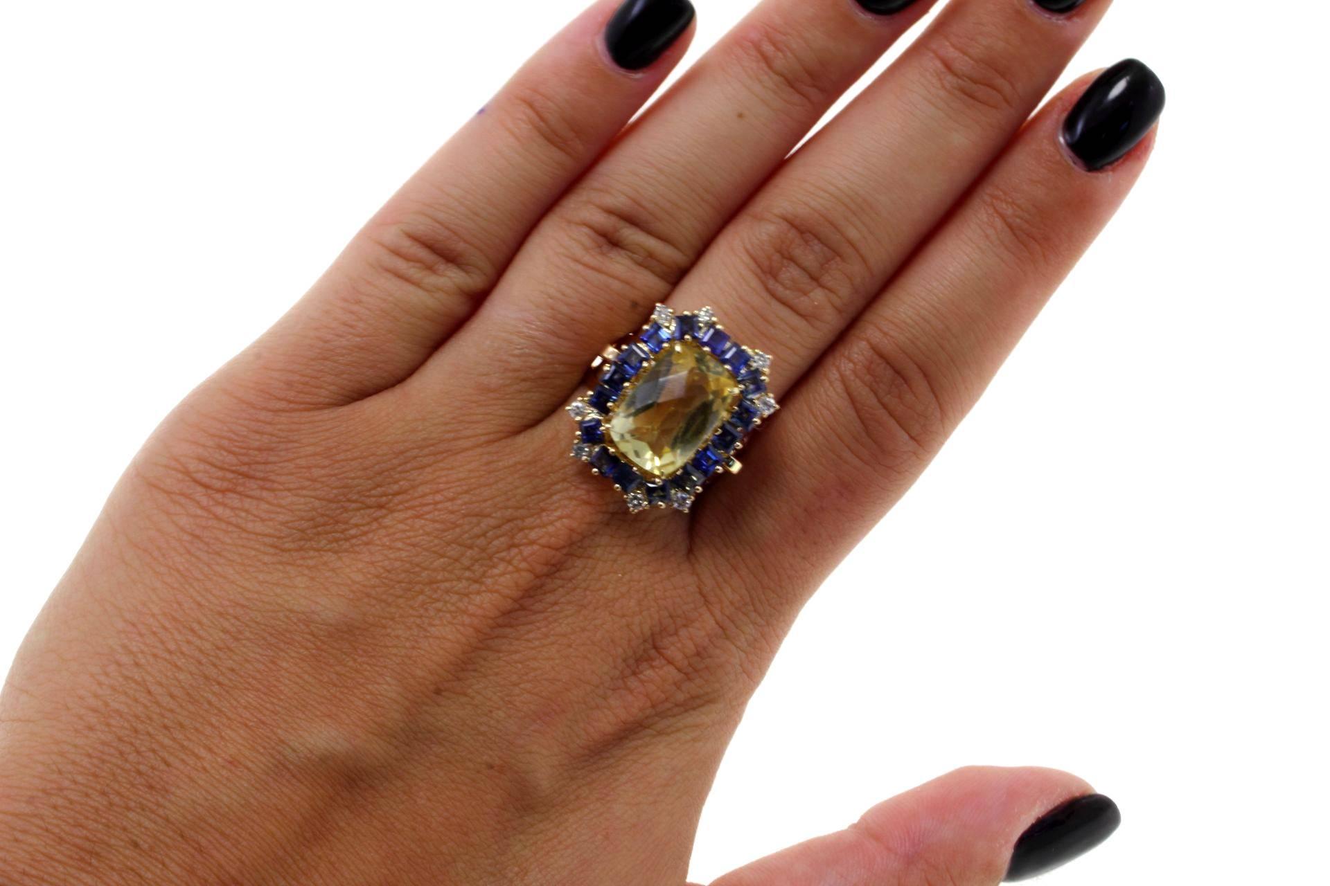 Women's Luise Rose Gold Diamond Sapphire Topaz Ring