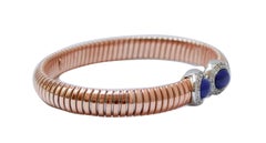 Armband aus Lapislazuli, Diamanten, Roségold und Silber.