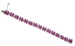 Rubies, Diamonds, 14 Karat White Gold Bracelet.