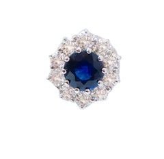 Sapphires, Diamonds, Platinum Earrings.