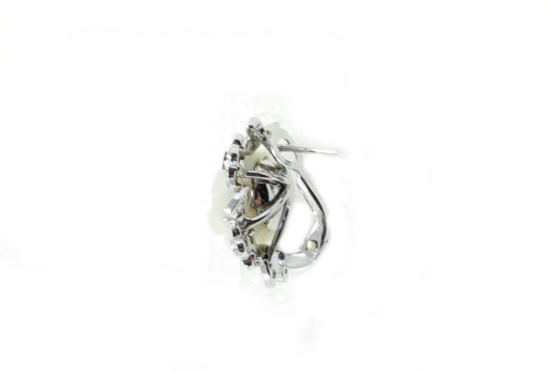 Retro Luise Coral Diamond Stud Earrings