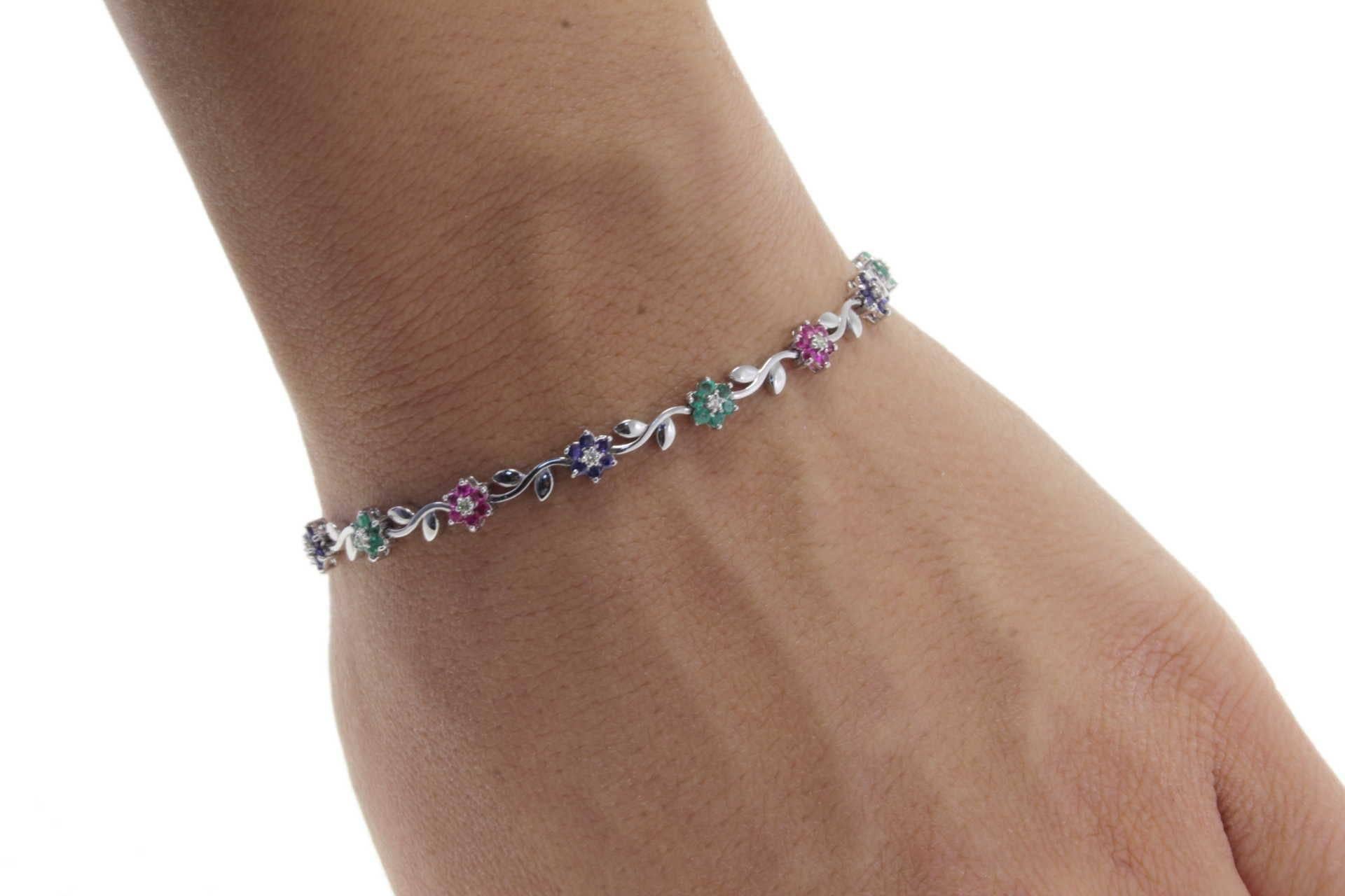 Women's or Men's sapphires ruby emerald and diamonds Link Bracelet