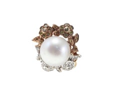 Luise Diamond and Fancy Diamond Australian Pearl Earrings