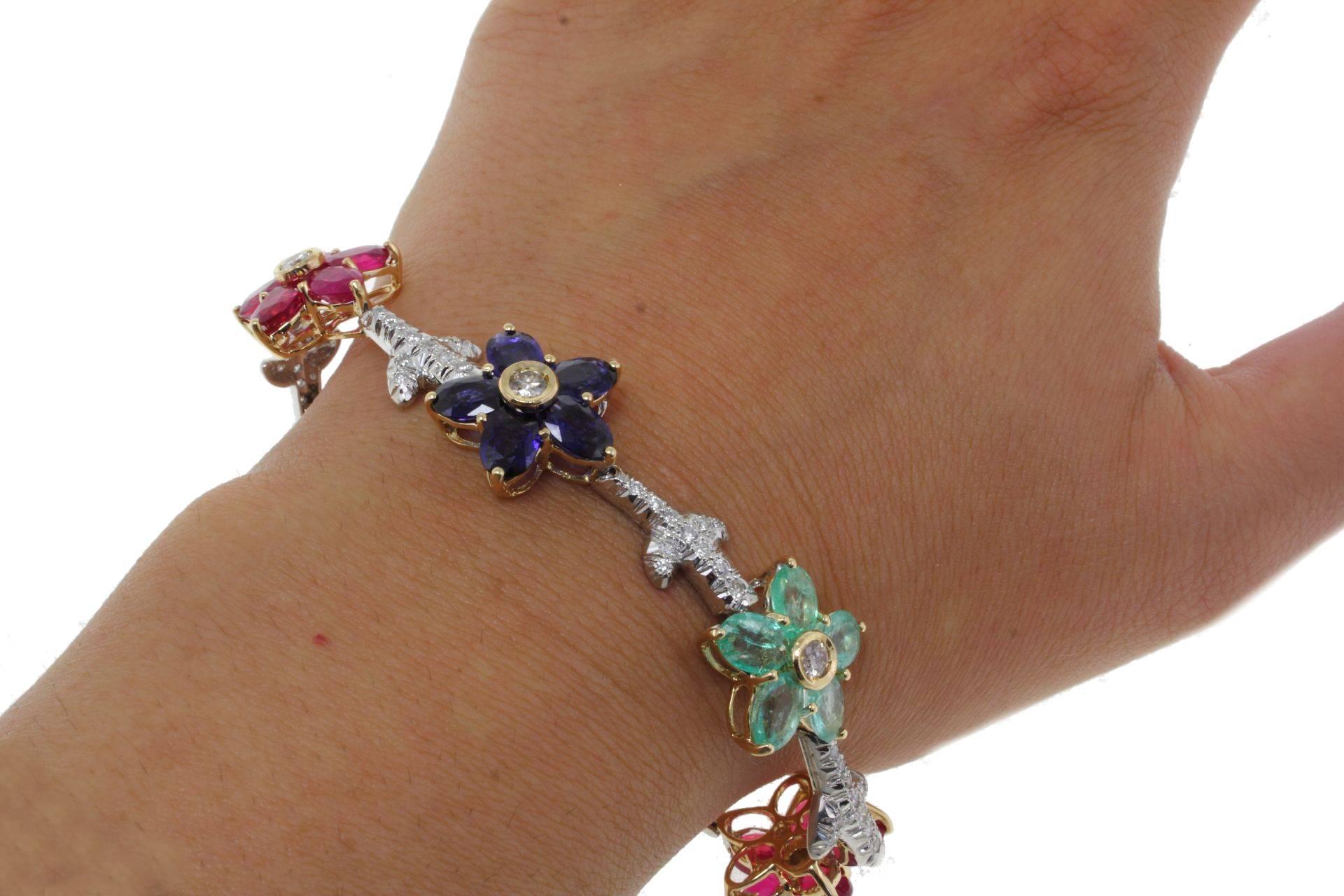 Women's Luise Gold Diamond Ruby Sapphire Emerald Bracelet