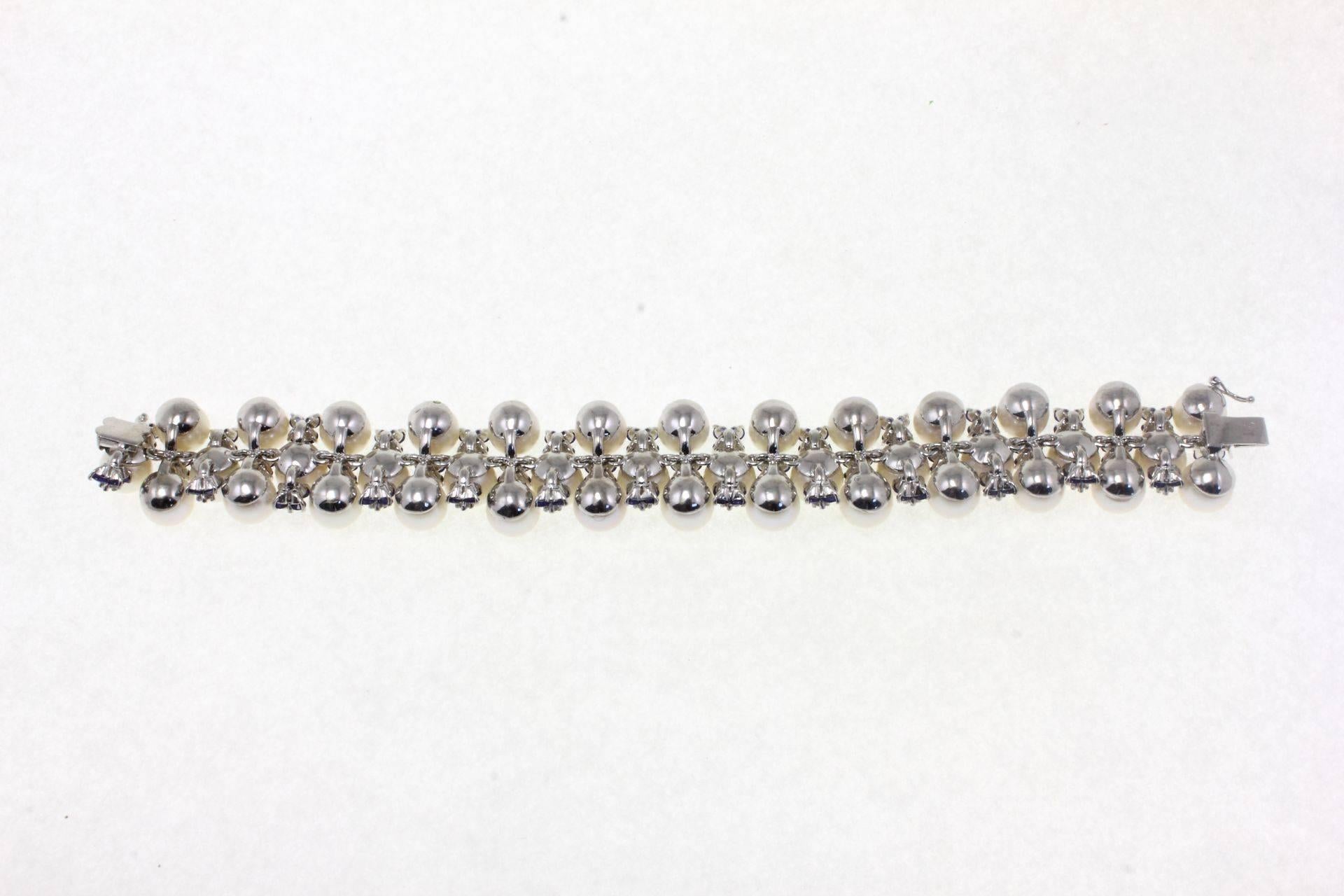 sapphire and pearl bracelet