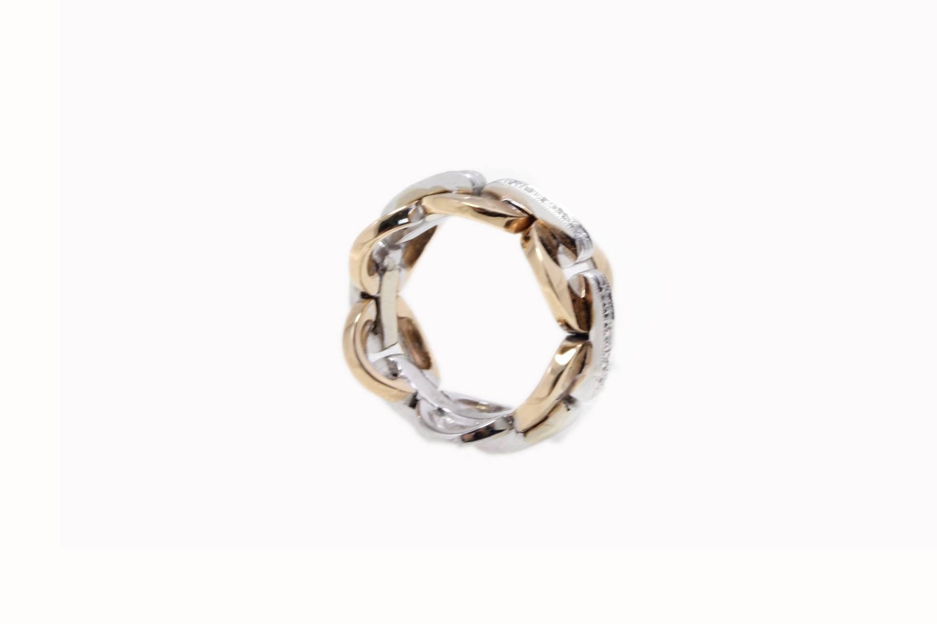 Retro Diamonds 18 kt Rose and White Gold Fashion Ring