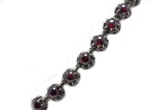Garnets Rose Gold and Silver Link Necklace