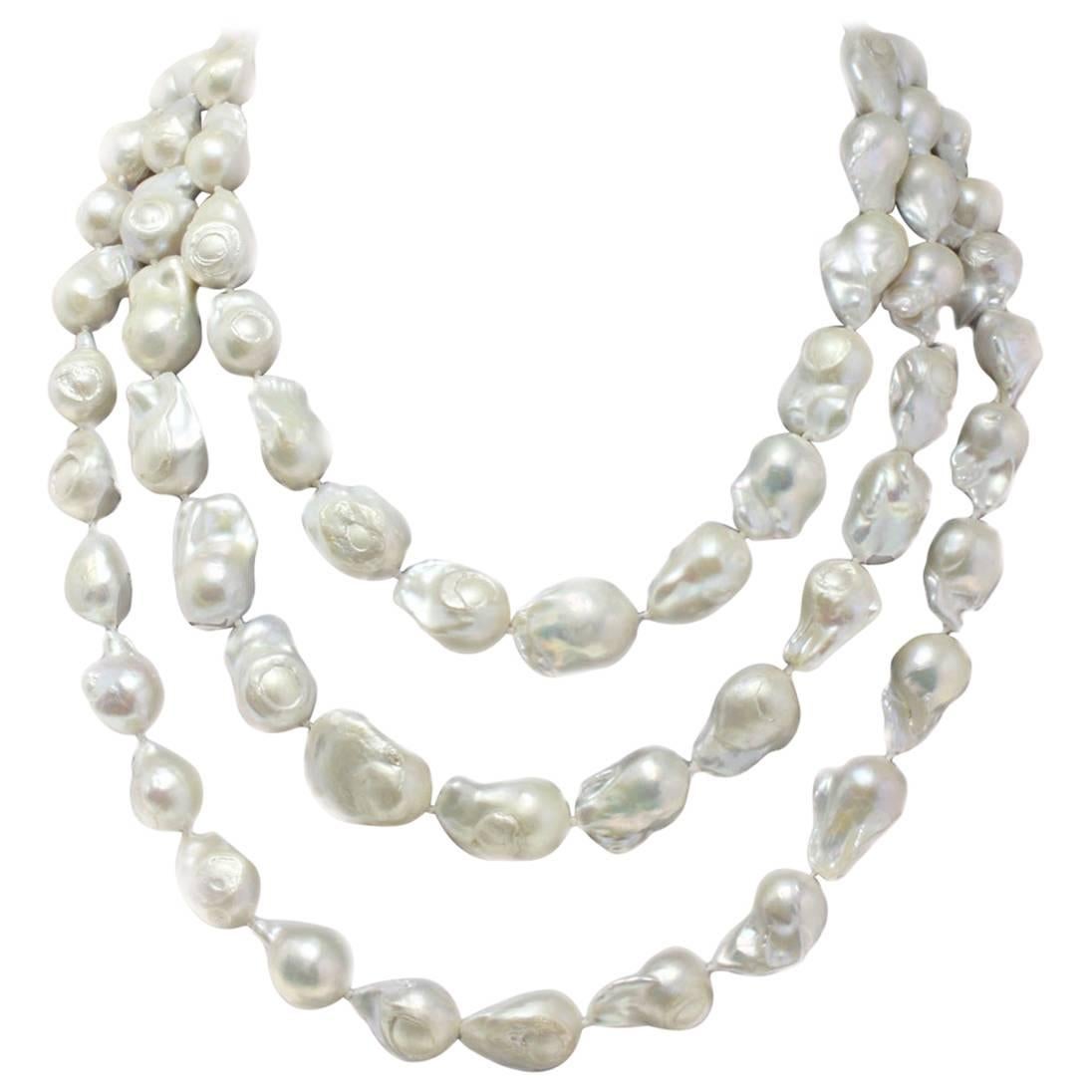  Baroque Pearls Long Necklace