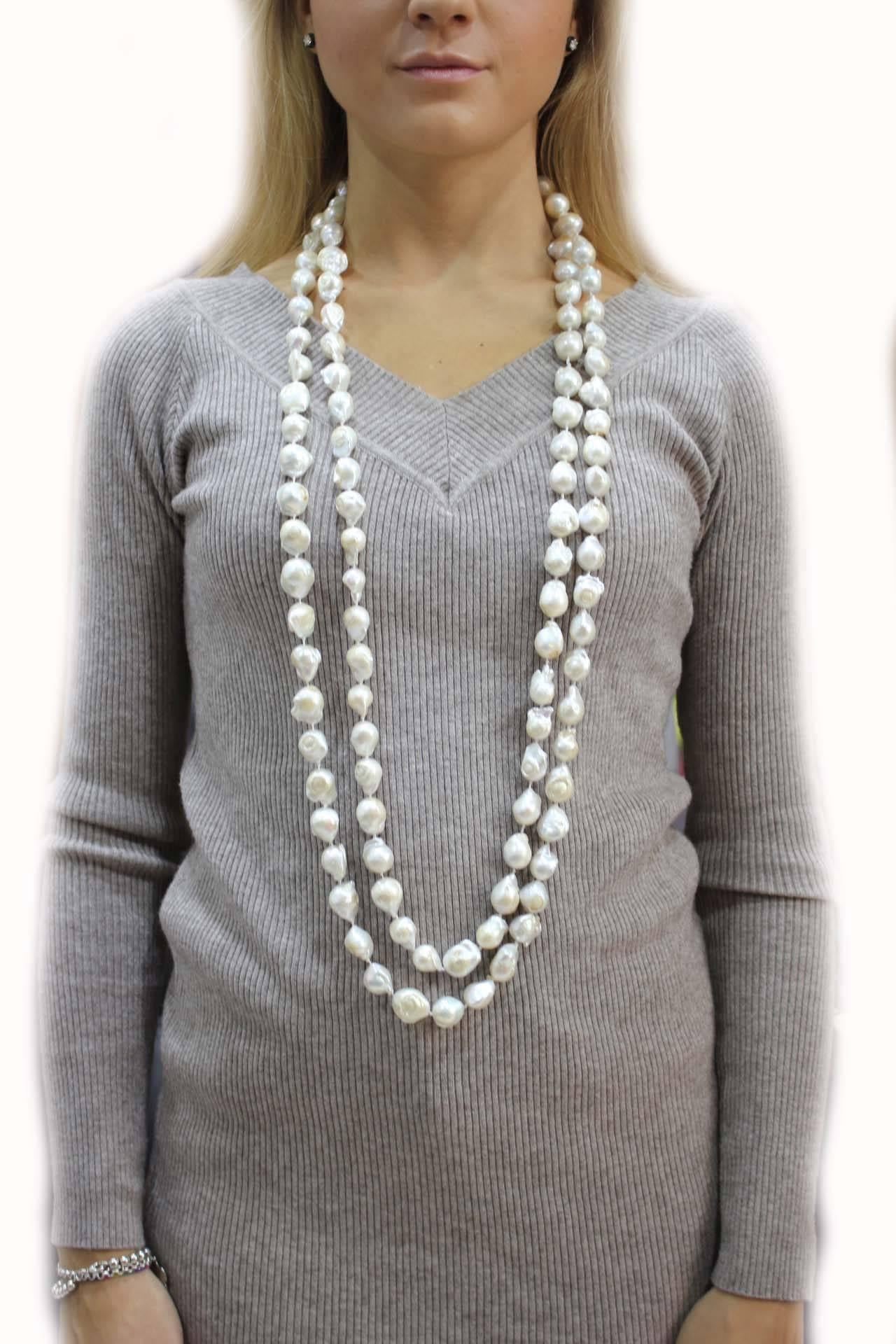  Baroque Pearls Long Necklace In Good Condition In Marcianise, Marcianise (CE)