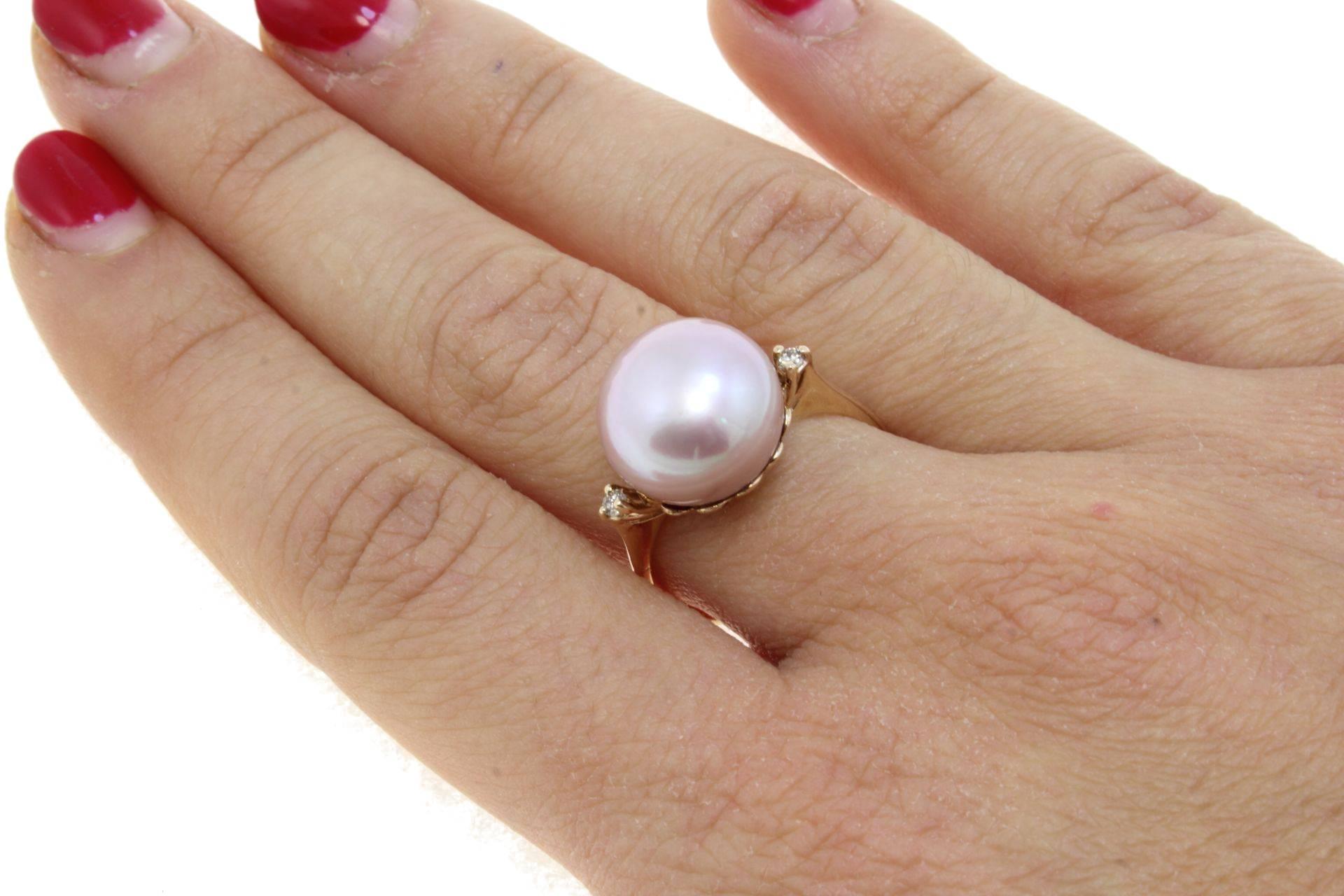 Women's Rose gold Pearl Ring