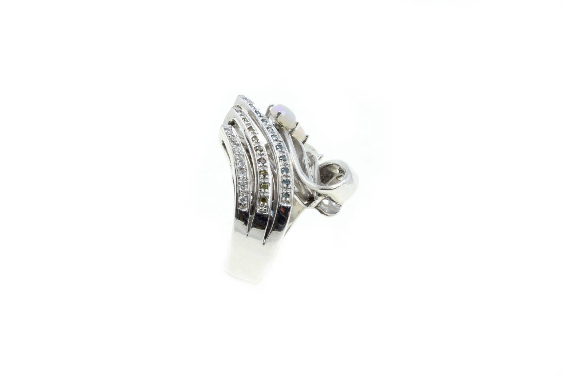 Retro Luise Fancy Diamonds Opals Fashion Gold Ring