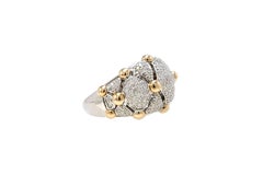 18 kt White Gold 1, 28 carat Diamonds Rose Gold Dome Ring