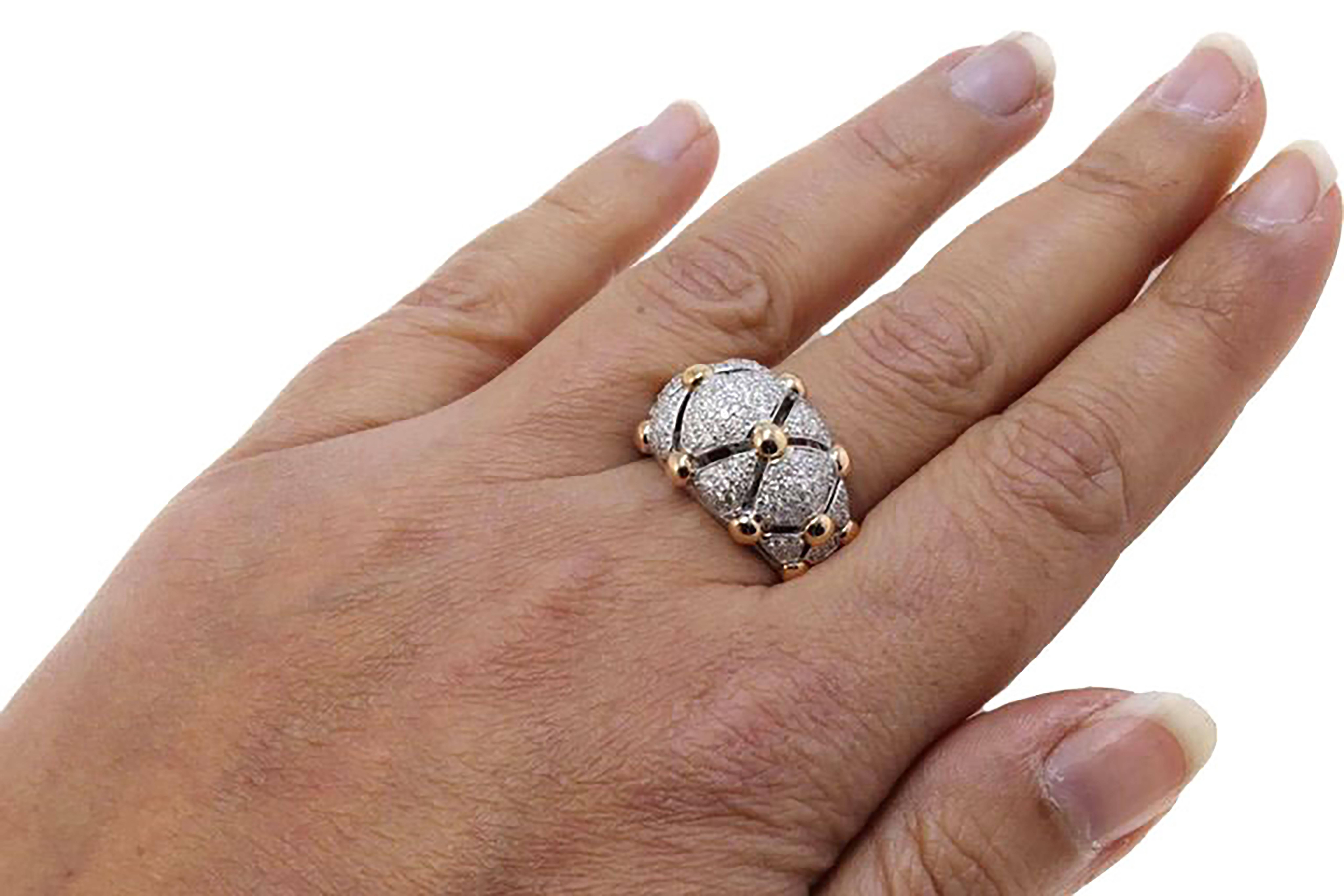 gold dome ring with diamonds