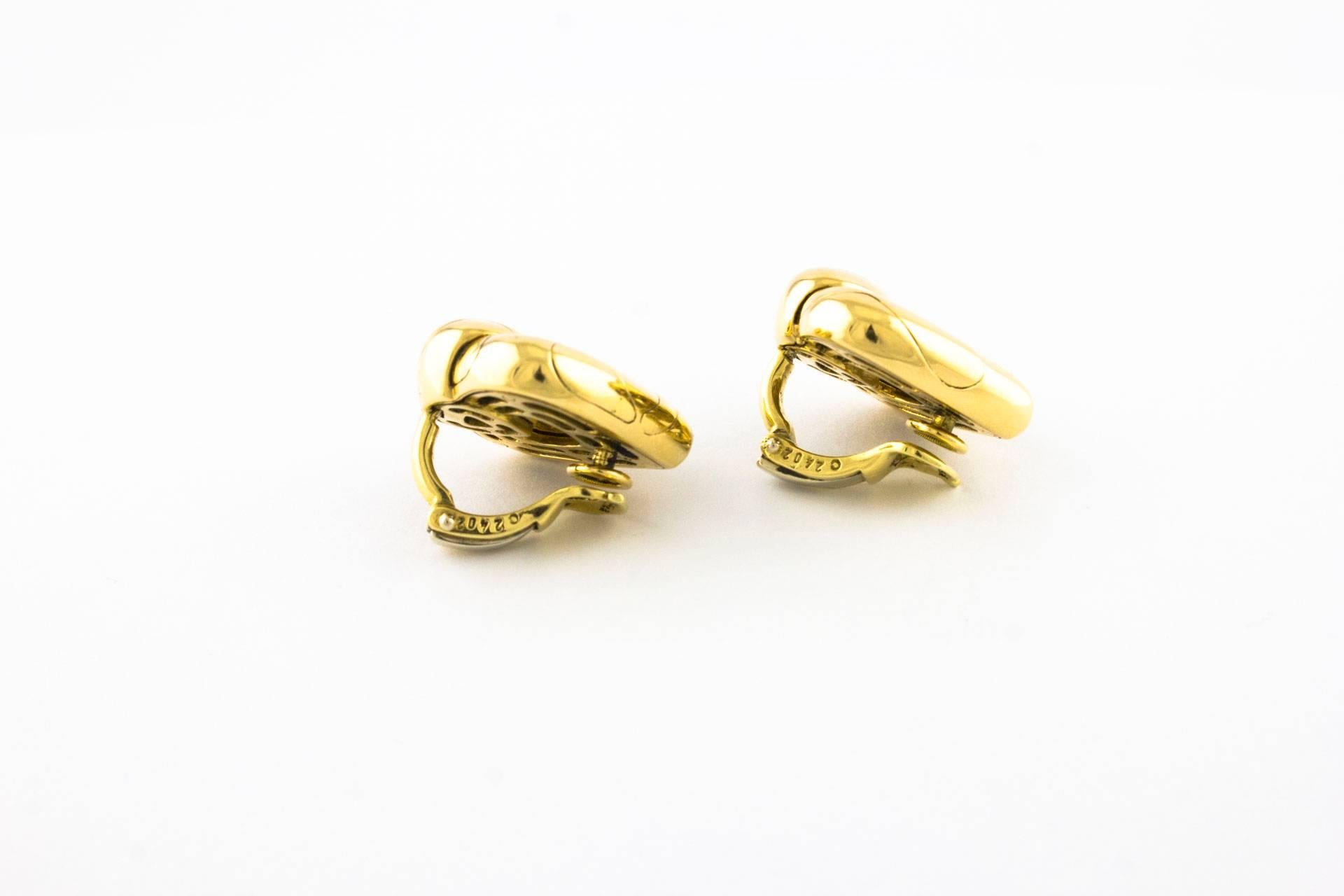 Marina Bulgari Clip-On Yellow Gold Earrings In Good Condition In Marcianise, Marcianise (CE)