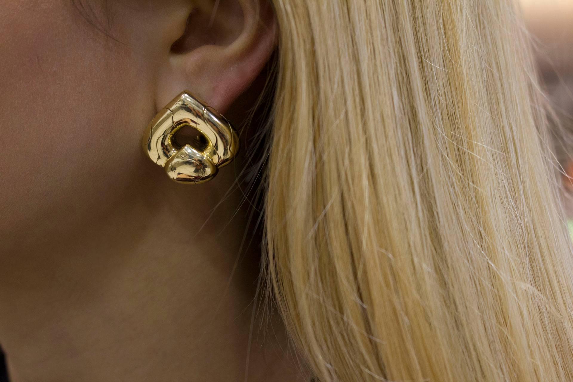 Marina Bulgari Clip-On Yellow Gold Earrings 3