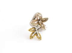 Fancy and White Diamonds 18 kt Yellow and Rose Gold Cocktail Ring