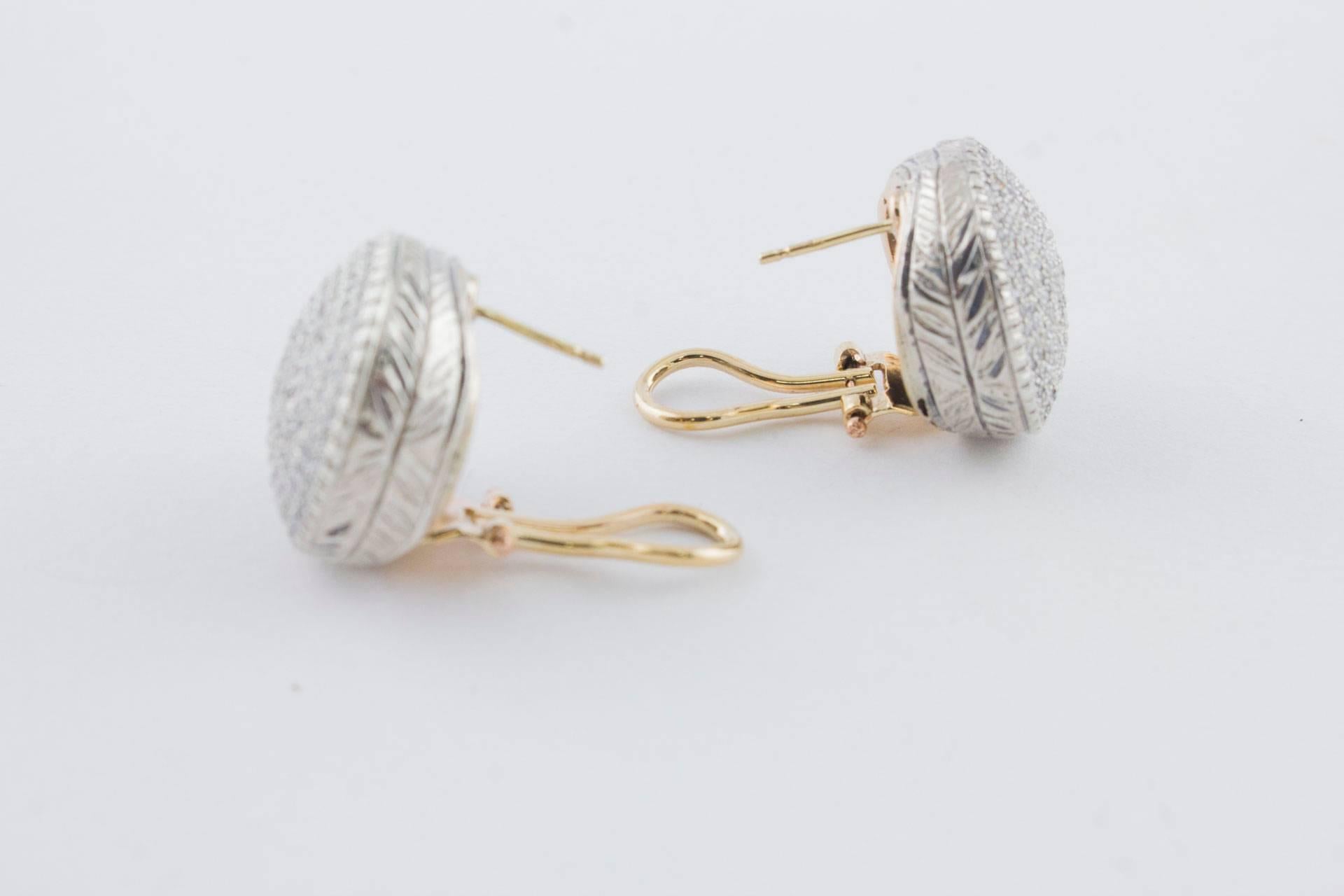 Old Diamonds Single Cut Rose Gold and Silver  Earrings 2