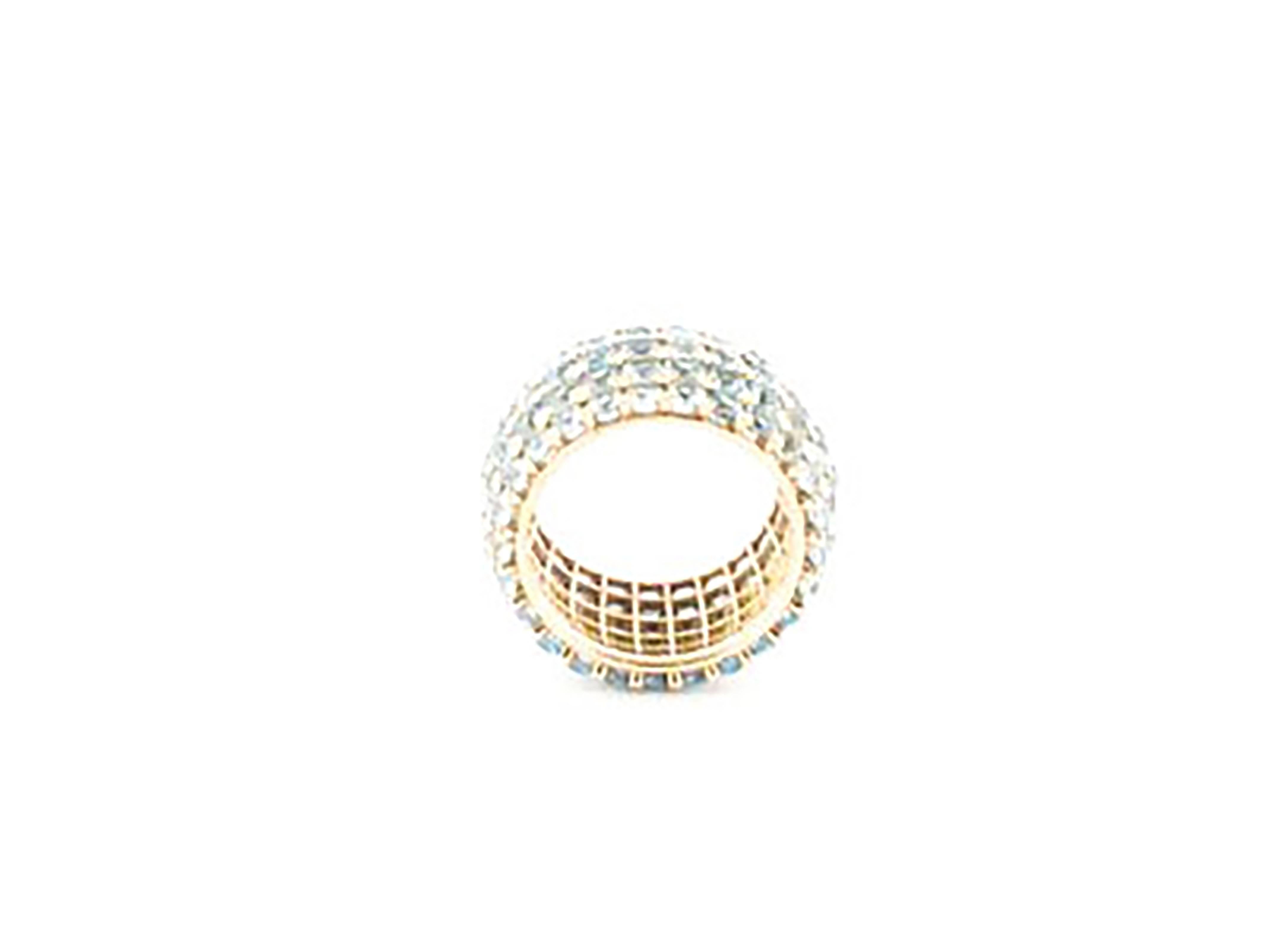 Band ring Rose Gold with ct 14, 90 Aquamarine  In Good Condition In Marcianise, Marcianise (CE)