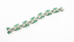 Diamonds Emeralds, 18 kt White Gold Bracelet