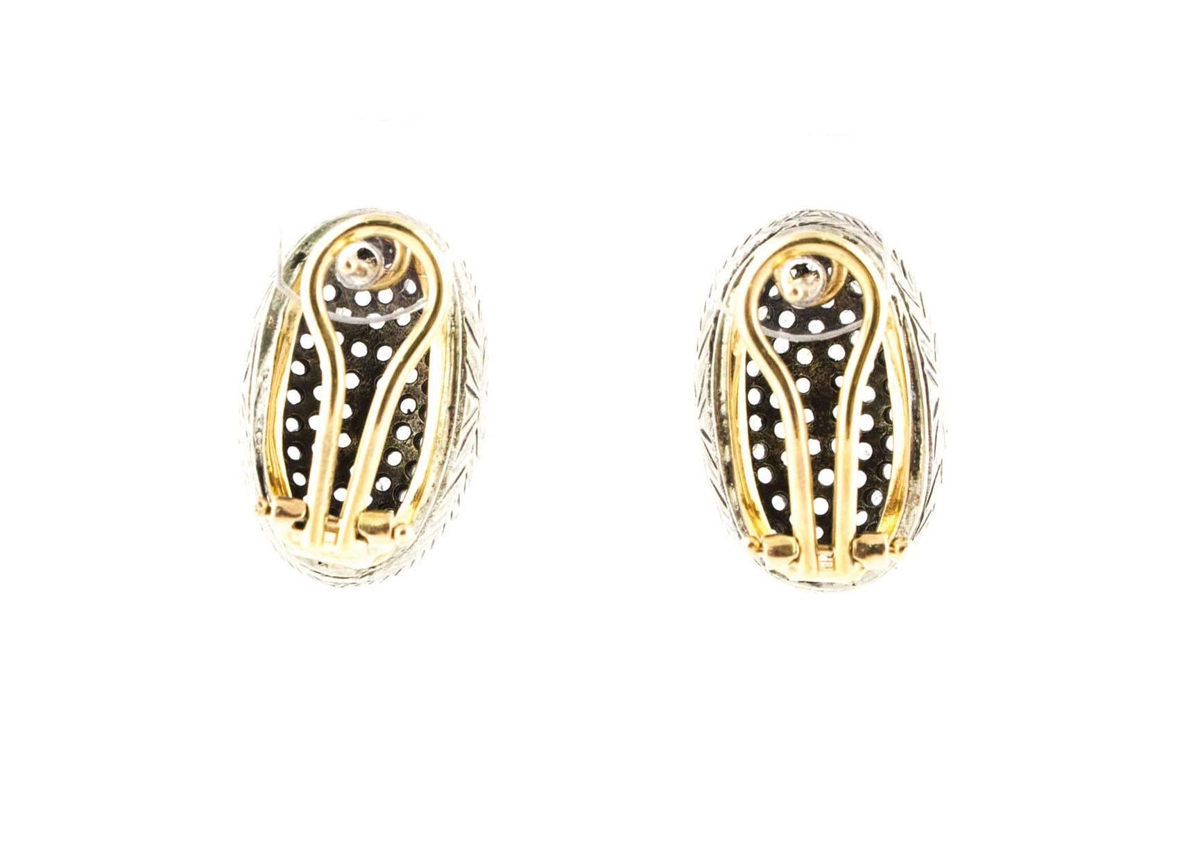 Retro Clip Earrings in 9 Karat Rose Gold and Antique Diamonds