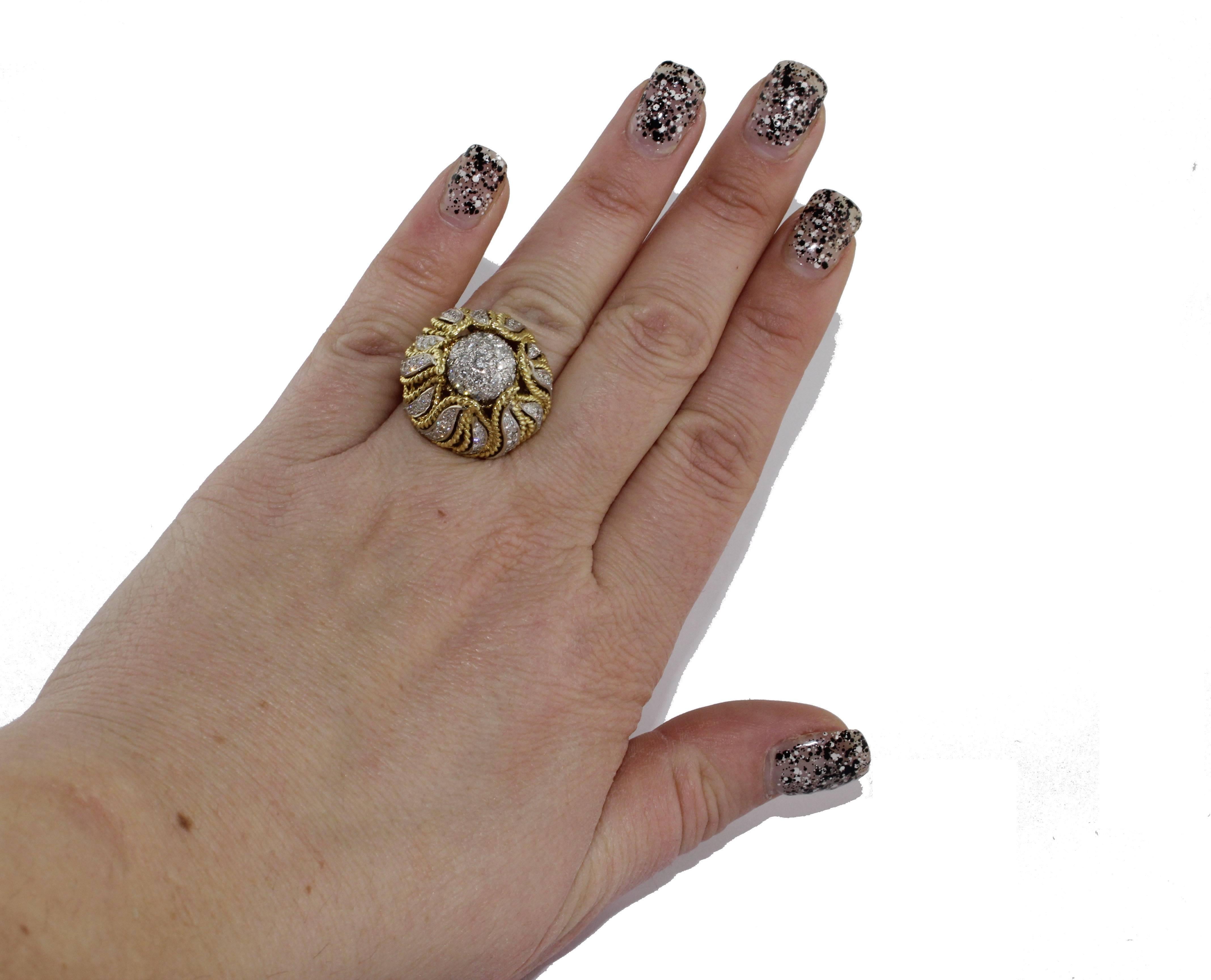 1, 82 carat Diamonds 18 kt Yellow Gold Ring In Good Condition In Marcianise, Marcianise (CE)