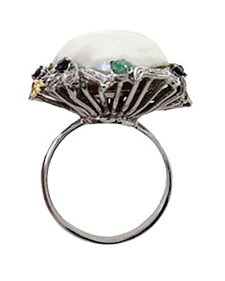 pearl and emerald ring