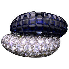 Mystery Set Sapphire Diamond Ring by Van Cleef & Arpels