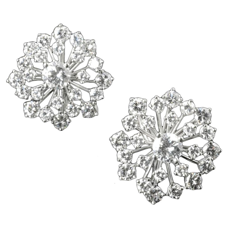 Oscar Heyman New York Diamond snowflake earrings