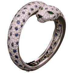 Cartier Panthere  Onyx Sapphire Emerald Diamond  Bracelet