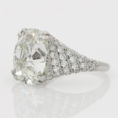 10.15ct L VS2 Victorian Old Mine Cushion Cut Diamond Mounted By Hancocks