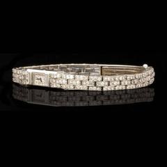 Cartier Lady's Platinum White Gold Diamond Wristwatch