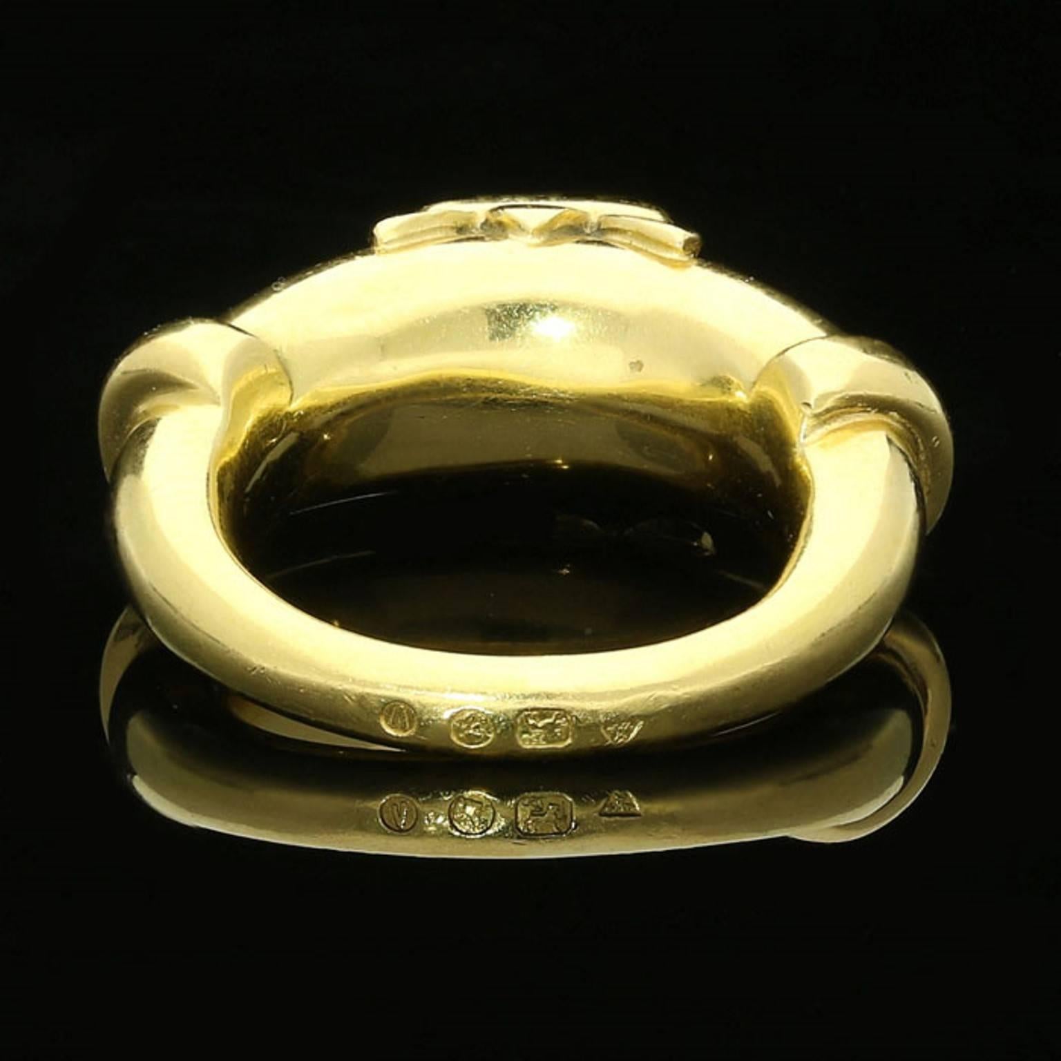 2005 Jacques Van As Renaissance Style Uncut Diamond Gold Ring  1